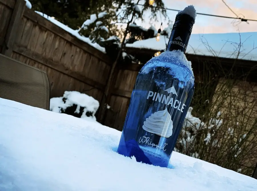 Pinnacle Vodka outside ice