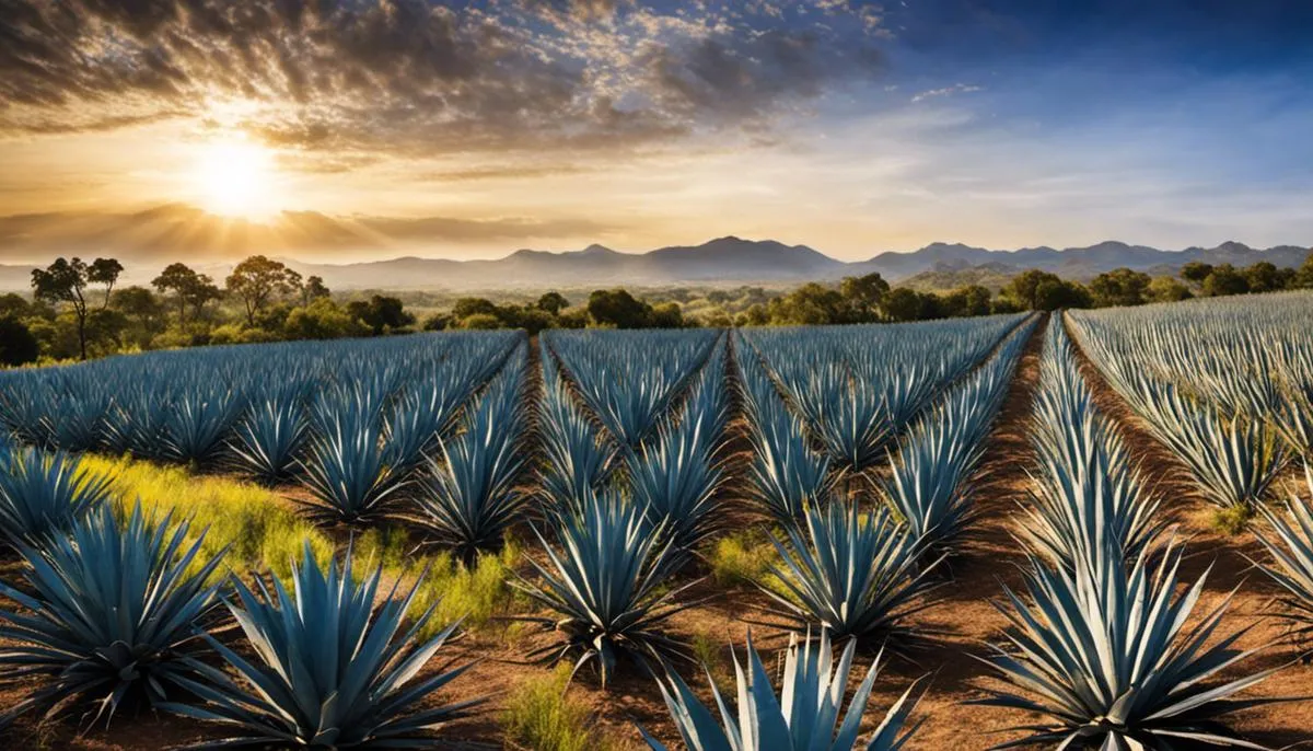 Image of the Blue Agave of Jalisco, showcasing the tequila production process.
