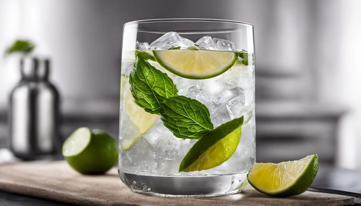 A refreshing glass of gin and tonic with garnishes, showcasing the beauty and simplicity of the drink.