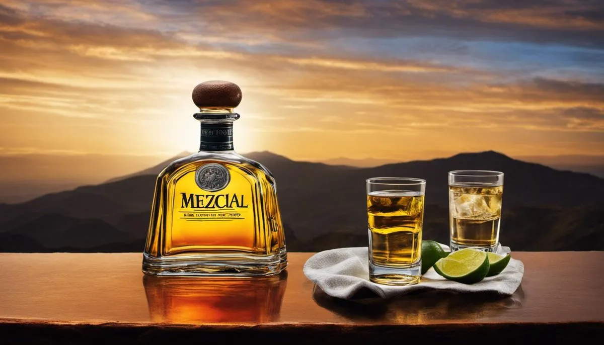 Image comparing a bottle of mezcal and a bottle of tequila, representing the differences between the two spirits.