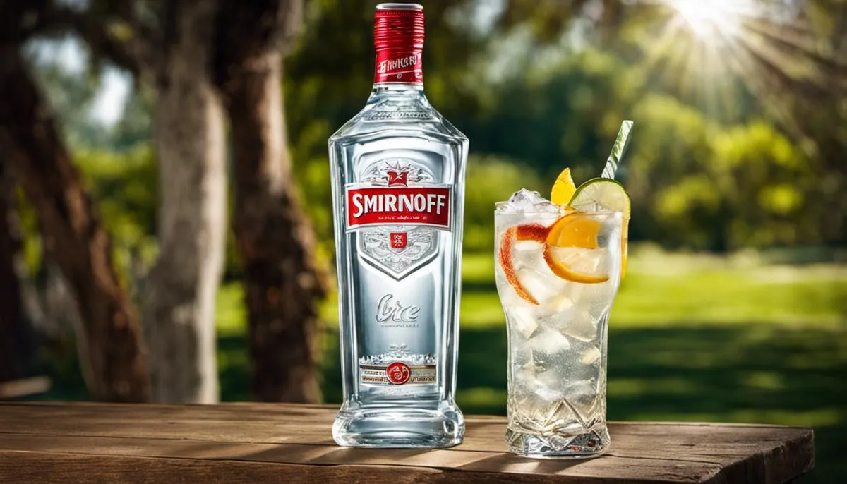 A refreshing glass of Smirnoff Ice ready to be enjoyed on a sunny day