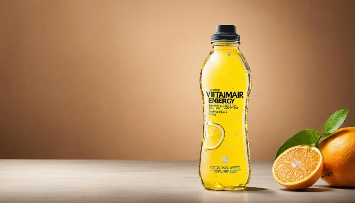 Image of a bottle of Vitamin Water Energy with a refreshing citrus flavor.
